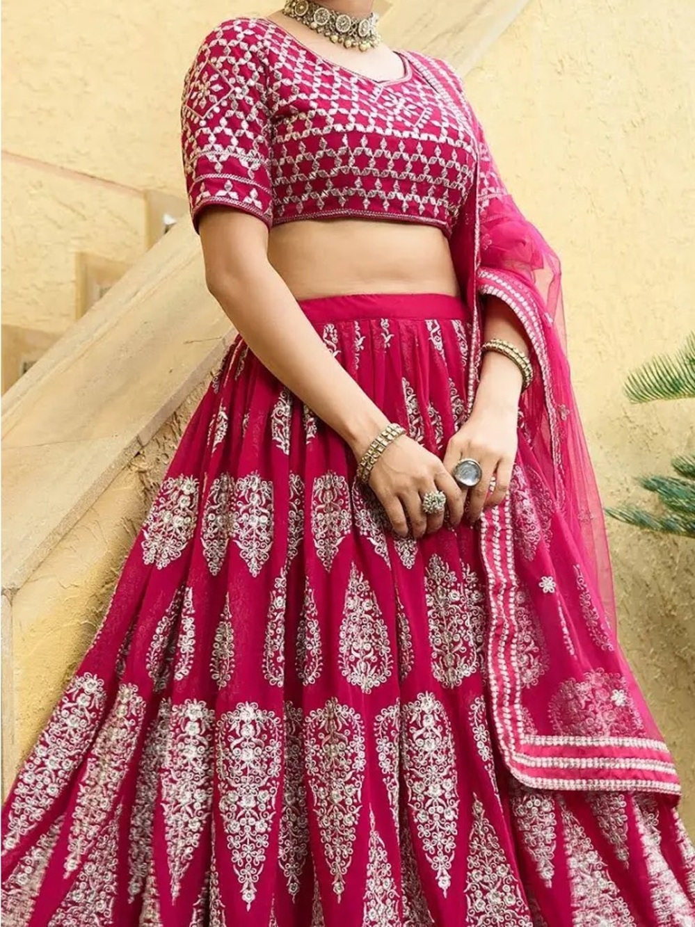 Women’s Embroidered Pink Lehenga Set NWT